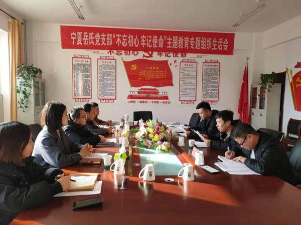 寧夏岳氏黨支部召開“不忘初心，牢記使命”主題教育專題組織生活會